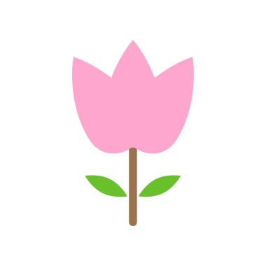 Çiçek Simgesi. Çiçekler Düz Simge Sembol Vektörü İllüstrasyonu