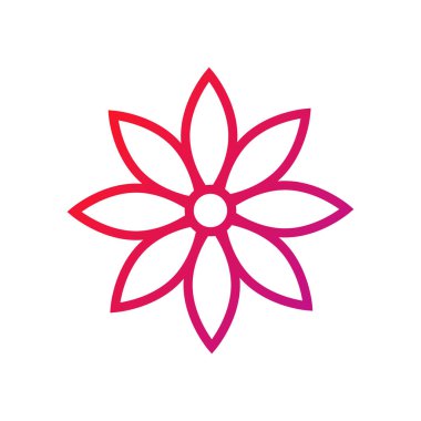 Çiçek Simgesi. Çiçek Gradyan Simge Vektörü İllüstrasyonu