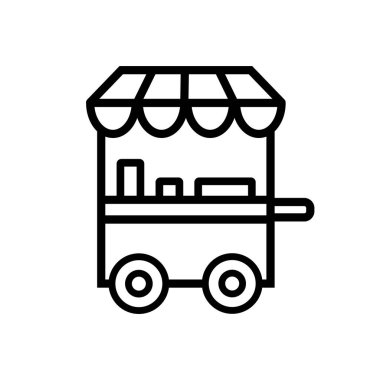 Sokak Gıda Simgesi. Lineal Style Street Food Ana Hattı Simge Vektörü İllüstrasyonu