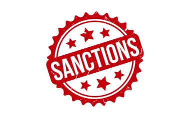 Yaptırım Damgası. Kırmızı Yaptırımlar Lastik Damga