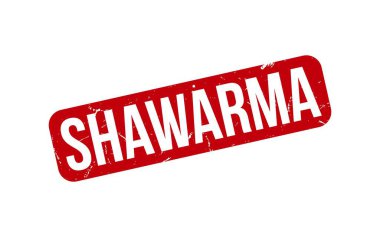 Shawarma Damgası. Kırmızı Shawarma Kauçuk Damgası