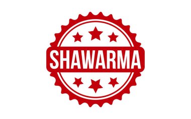 Shawarma Damgası. Kırmızı Shawarma Kauçuk Damgası