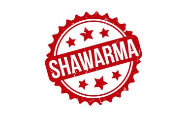 Shawarma Damgası. Kırmızı Shawarma Kauçuk Damgası