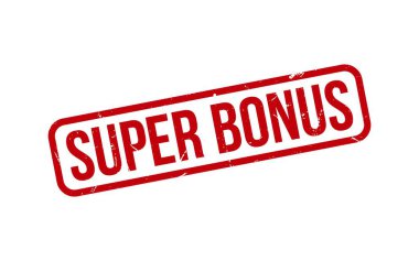 Süper Bonus Damgası. Kırmızı Süper Bonus Kauçuk Pul