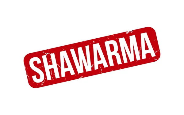 Timbro Shawarma Rosso Shawarma Timbro Gomma Grunge — Vettoriale Stock