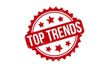 Üst Moda Damgası. Kırmızı Üst Eğilimler Lastik Damga