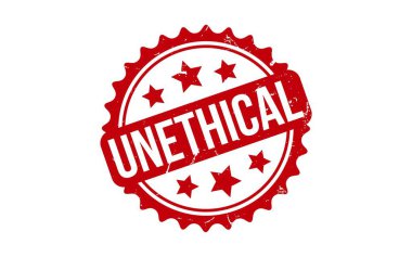 Etik olmayan pul. Kırmızı Etik Olmayan Kauçuk Damgası