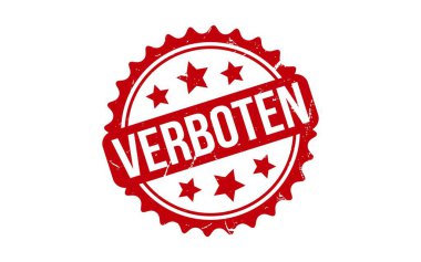 Verboten Damgası. Kırmızı Verboten Lastik Mühürleme Damgası