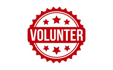 Gönüllü Mühür. Kırmızı Gönüllü Lastik Damga