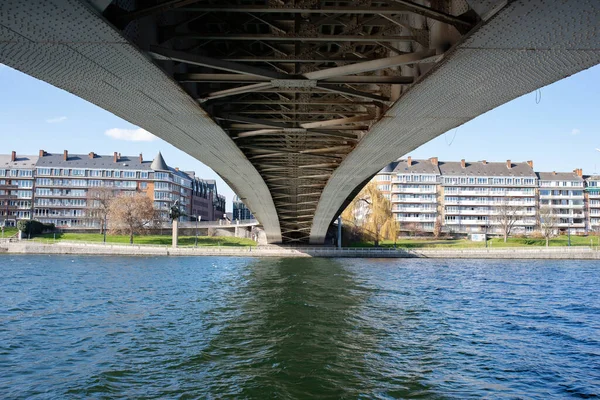 Namur Belgia Jembatan Atas Meuse Sudut Pandang Bawah Jembatan — Stok Foto
