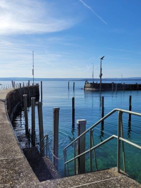 Meersburg, Almanya 'da güneşli bir gün, Constance Gölü