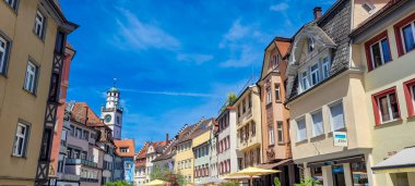 View of the picturesque part of the old medieval city on a sunny summer day. June 18, 2024. Ravensburg, Germany