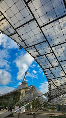 View of part of Olympia stadium. Olympic Park was constructed for the 1972 Summer Olympics. September 27,2025. Munich, Germany.