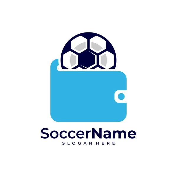 Wallets Soccer Logo Template Football Logo Design Vector — Stock Vector
