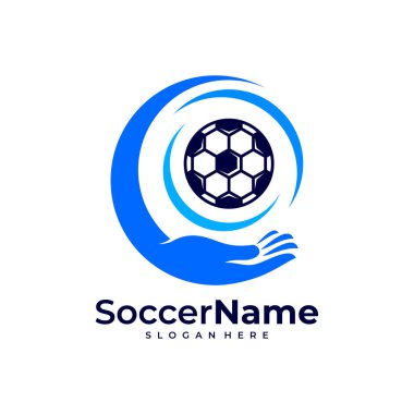 Care Soccer logo şablonu, futbol logosu tasarım vektörü