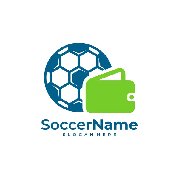 Brieftaschen Fußball Logo Vorlage Fußball Logo Designvektor — Stockvektor