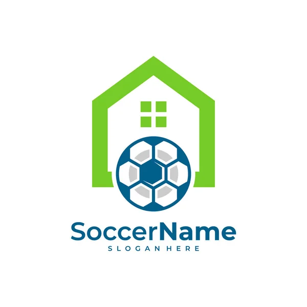 Haus Fußball Logo Vorlage Fußball Logo Designvektor — Stockvektor