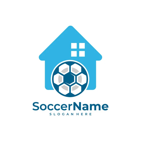 House Soccer Logo Template Football Logo Design Vector — Stock Vector
