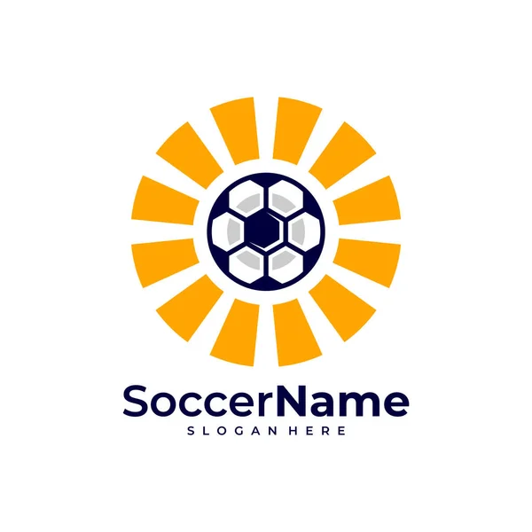 Sun Fußball Logo Vorlage Fußball Logo Design Vektor — Stockvektor