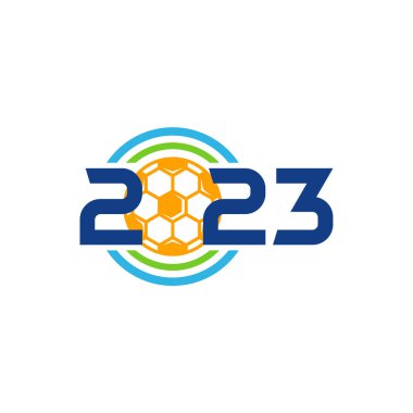 2023 Futbol logosu şablonu, Football 2023 logo tasarım vektörü