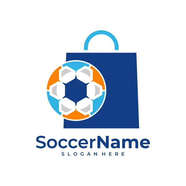 Shop Soccer Logo Template Football Shop Logo Design Vector — Stock Vector