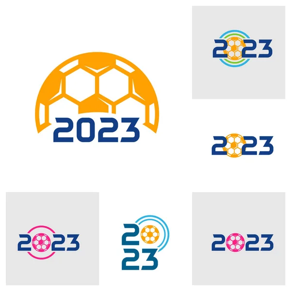 Σύνολο 2023 Πρότυπο Λογότυπο Ποδοσφαίρου Ποδόσφαιρο 2023 Διάνυσμα Σχεδιασμό Λογότυπο — Διανυσματικό Αρχείο