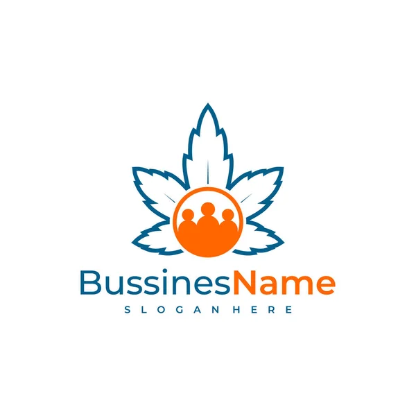 People Cannabis Logo Vector Template Creative Cannabis Logo Design Concepts — Stockvector