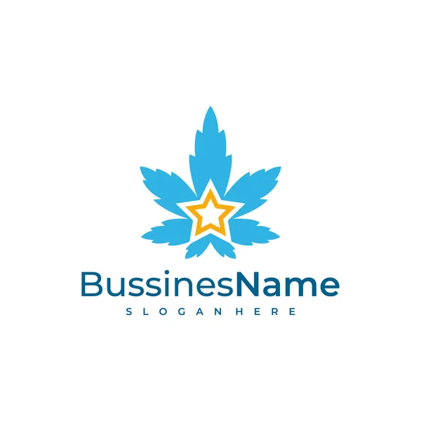 Star Cannabis Logo Vector Template Creative Cannabis Logo Design Concepts — Vetor de Stock