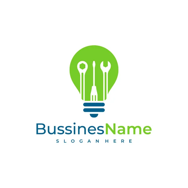 Mechanic Bulb Logo Vector Template Creative Bulb Logo Design Concepts — Stock Vector