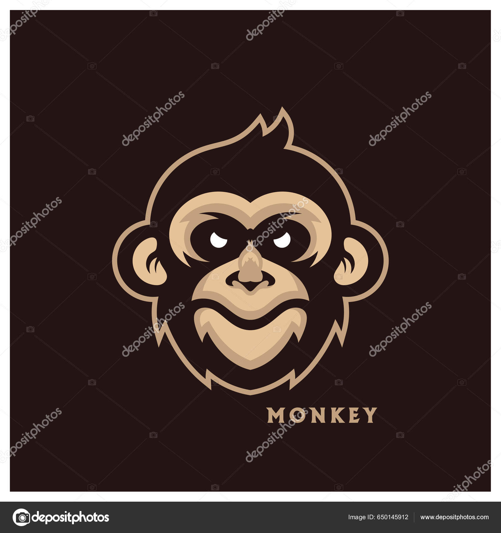 Ilustração em vetor logotipo moderno macaco esport de jogos