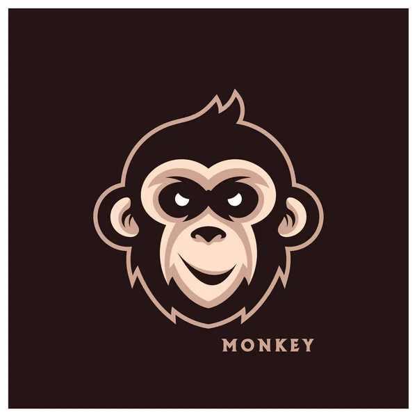 Modelo Logotipo Macaco Cabeça Mascote Vetor Creative Monkey Logo Vector — Vetor de Stock