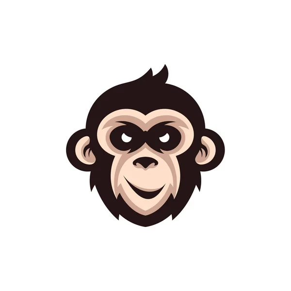 Šablona Loga Head Monkey Maskot Vector Vektor Loga Creative Monkey — Stockový vektor