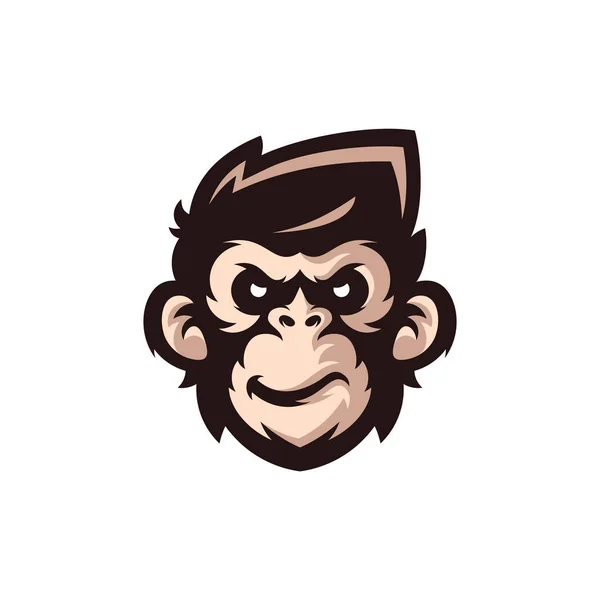 Head Monkey Mascot Шаблон Логотипа Вектор Креативная Обезьяна — стоковый вектор