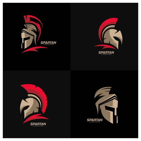 Conjunto Spartan Logo Template Vector Creative Sparta Logo Vector Spartan — Vetor de Stock