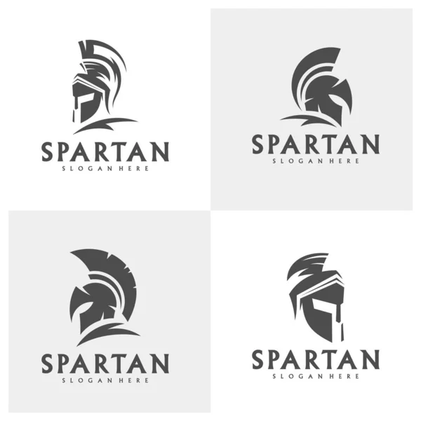 Set Spartan Logo Template Vector Creative Sparta Logo Vector Spartan — Stock Vector