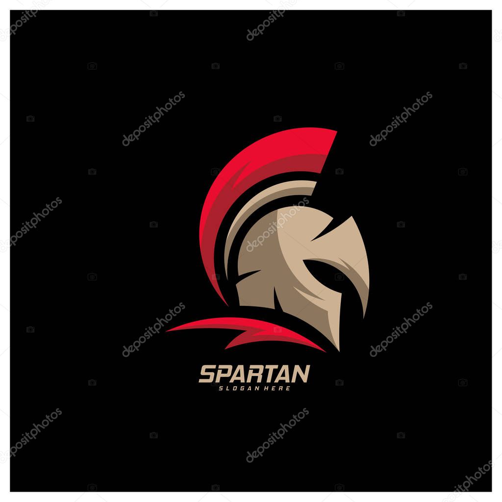 Spartan Logo Template Vector, Creative Sparta Logo Vector, Spartan Helmet Logo