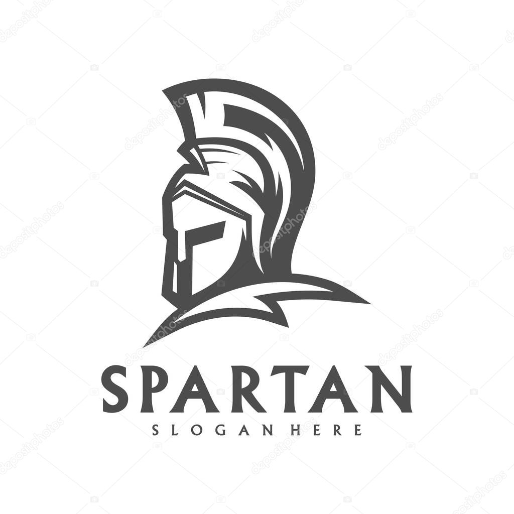 Spartan Logo Template Vector, Creative Sparta Logo Vector, Spartan Helmet Logo