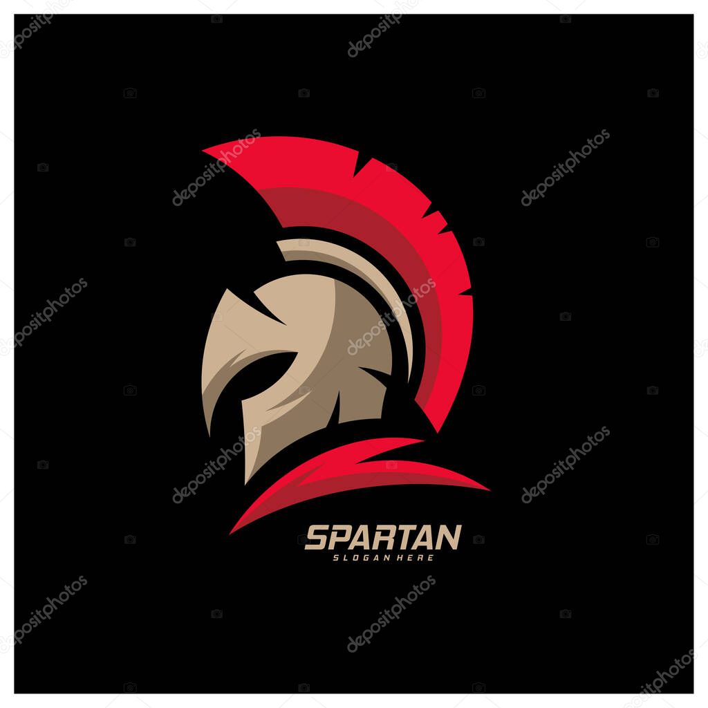 Spartan Logo Template Vector, Creative Sparta Logo Vector, Spartan Helmet Logo