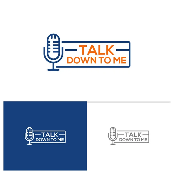 Шаблон Логотипу Podcast Вектор Дизайну Логотипу Creative Talk Концепції Логотипу — стоковий вектор