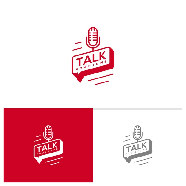 Шаблон Логотипа Подкаста Вектор Дизайна Логотипа Creative Talk Концепция Логотипа — стоковый вектор