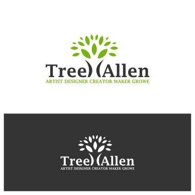 Ağaç logosu şablonu, Yaratıcı Doğa logo tasarım vektörü, Ağaç logosu konsepti
