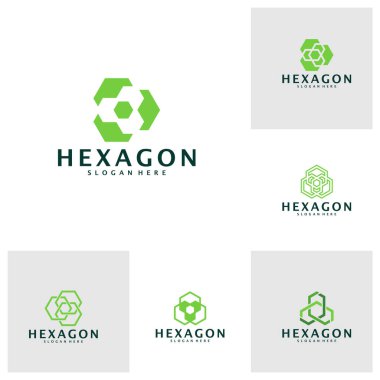 Altıgen logo şablonu, Yaratıcı Hexagon logo tasarım vektörü, altıgen logo konsepti