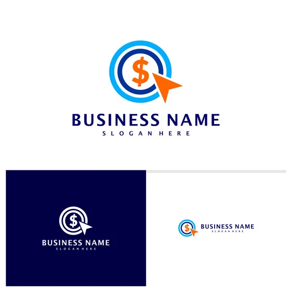 Dotknij Logo Pieniądze Projekt Wektor Koncepcyjny Szablon Logo Monety Online — Wektor stockowy