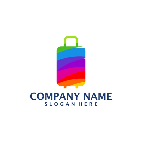Colorful Suitcase Logo Design Vector Suitcase Logo Design Template Concept — Stockový vektor