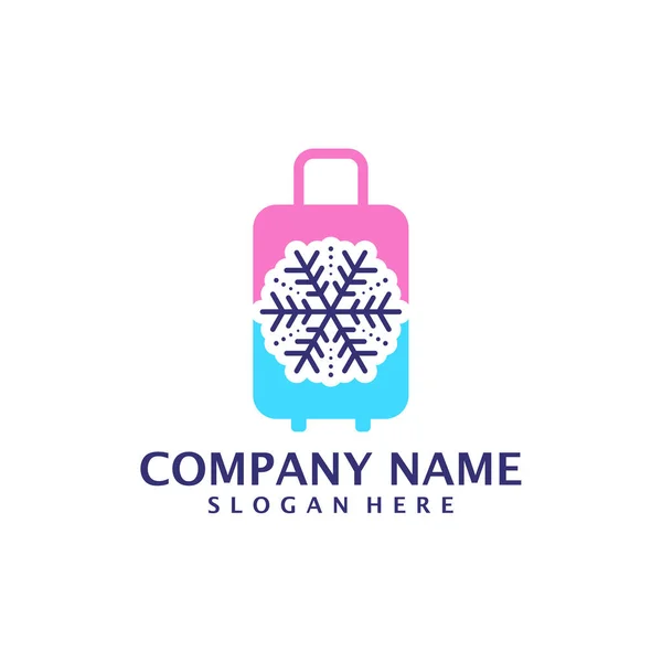 Winter Suitcase Logo Design Vector Suitcase Logo Design Template Concept — Stock Vector