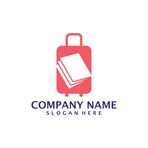 Book Suitcase Logo Design Vector Suitcase Logo Design Template Concept — Stock Vector