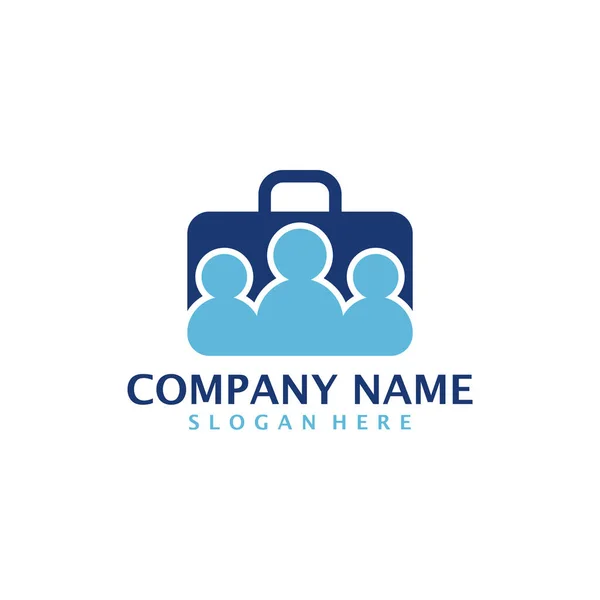 People Suitcase Logo Design Vector Suitcase Logo Design Template Concept — Stock Vector