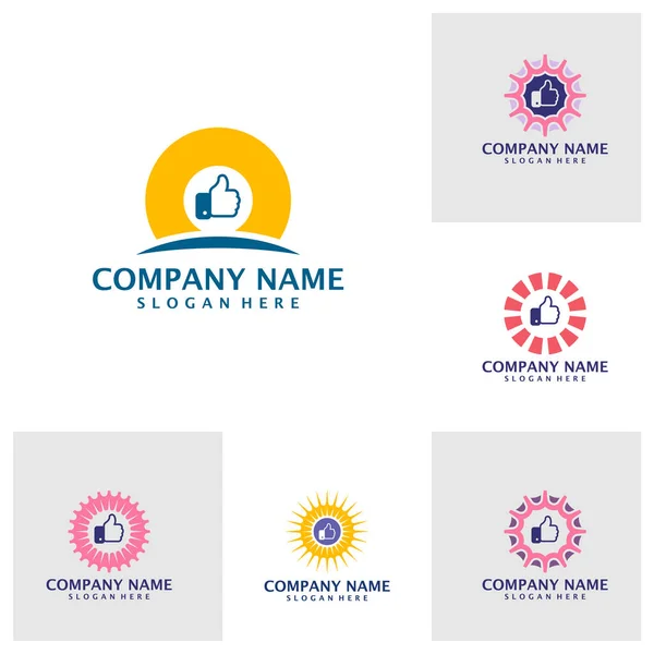 Набор Векторов Дизайна Логотипа Sun Концепция Дизайна Логотипа Good Sun — стоковый вектор