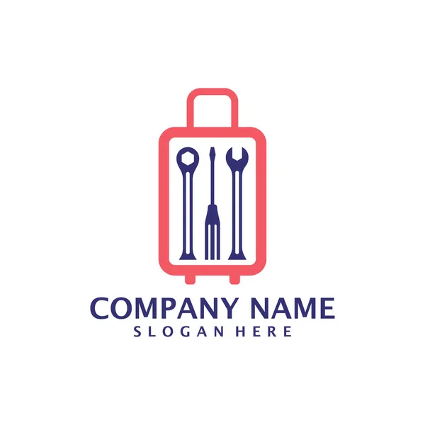 Вектор Дизайна Логотипа Mechanic Suitcase Концепция Шаблона Логотипа — стоковый вектор