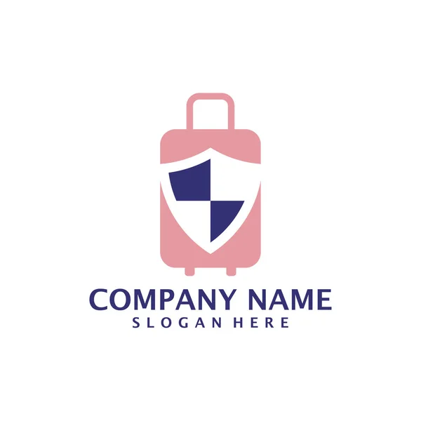 盾牌外壳标志设计矢量 Suitcase Logo Design Template Concept — 图库矢量图片